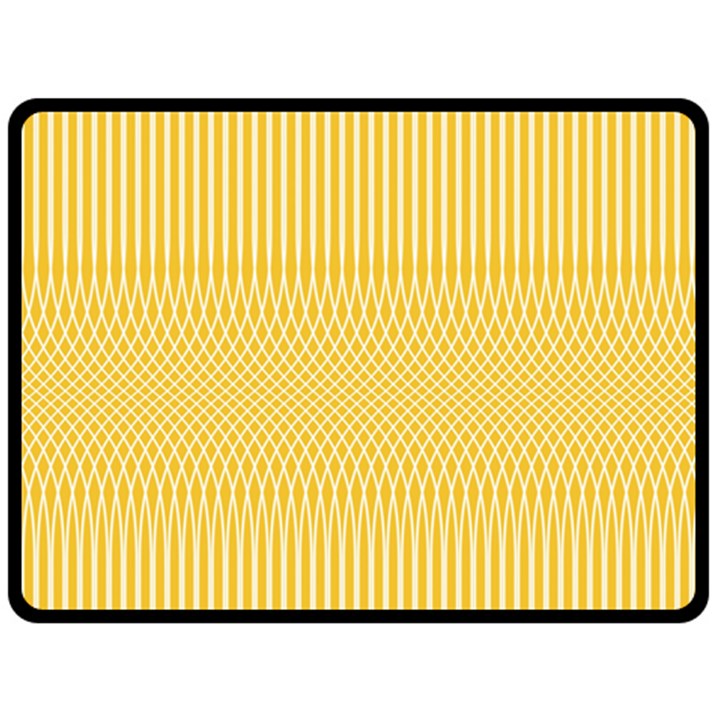 Saffron Yellow Color Stripes Double Sided Fleece Blanket (Large) 