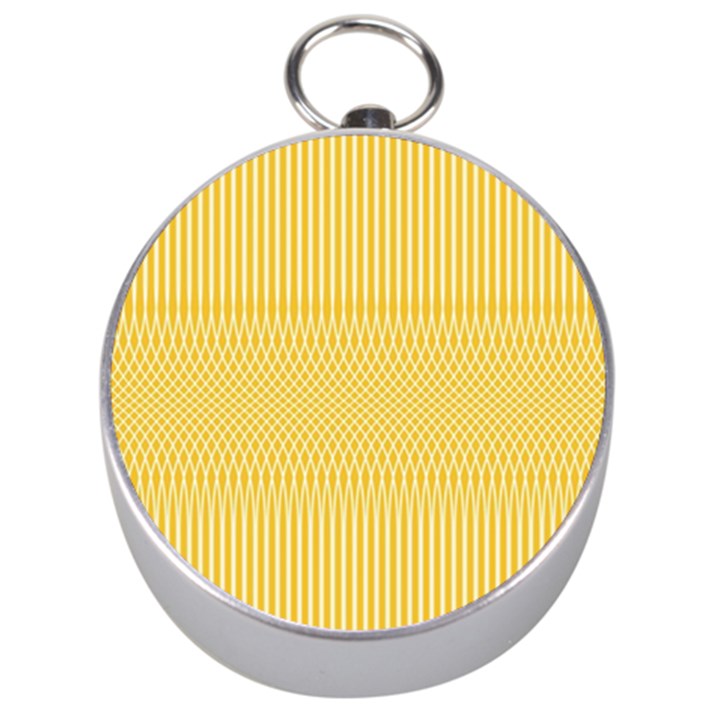 Saffron Yellow Color Stripes Silver Compasses