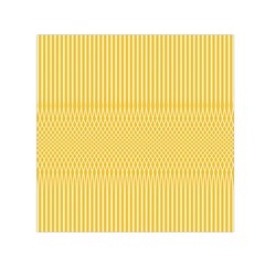 Saffron Yellow Color Stripes Small Satin Scarf (square) by SpinnyChairDesigns