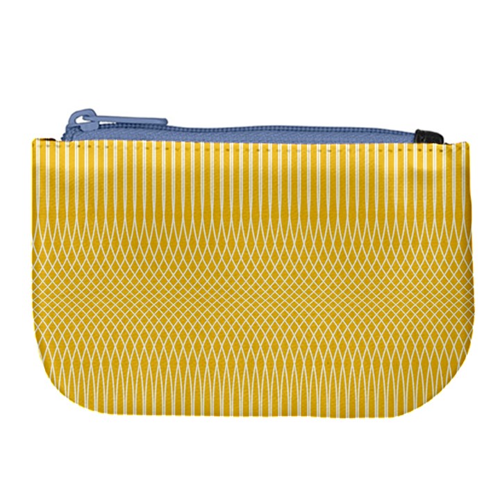 Saffron Yellow Color Stripes Large Coin Purse