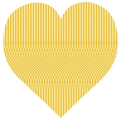 Saffron Yellow Color Stripes Wooden Puzzle Heart by SpinnyChairDesigns