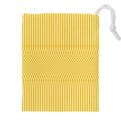 Saffron Yellow Color Stripes Drawstring Pouch (4xl) by SpinnyChairDesigns