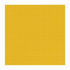 Saffron Yellow Color Polka Dots Medium Glasses Cloth (2 Sides) by SpinnyChairDesigns