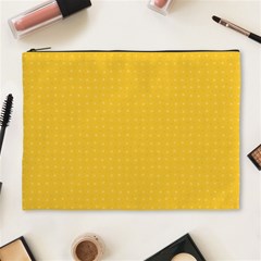 Saffron Yellow Color Polka Dots Cosmetic Bag (xl) by SpinnyChairDesigns