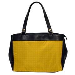 Saffron Yellow Color Polka Dots Oversize Office Handbag by SpinnyChairDesigns