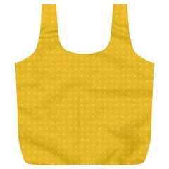 Saffron Yellow Color Polka Dots Full Print Recycle Bag (xl) by SpinnyChairDesigns