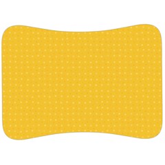 Saffron Yellow Color Polka Dots Velour Seat Head Rest Cushion by SpinnyChairDesigns