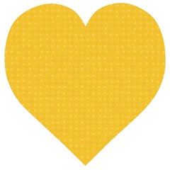 Saffron Yellow Color Polka Dots Wooden Puzzle Heart by SpinnyChairDesigns