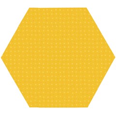 Saffron Yellow Color Polka Dots Wooden Puzzle Hexagon by SpinnyChairDesigns