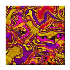 Colorful Boho Swirls Pattern Tile Coaster