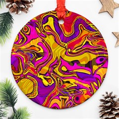 Colorful Boho Swirls Pattern Ornament (Round)