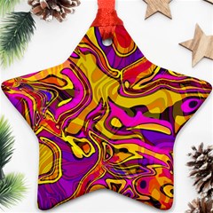 Colorful Boho Swirls Pattern Ornament (Star)