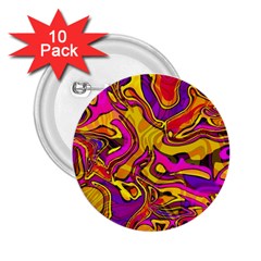 Colorful Boho Swirls Pattern 2.25  Buttons (10 pack) 