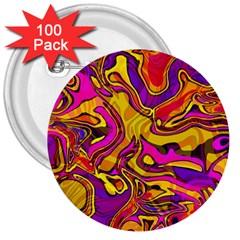 Colorful Boho Swirls Pattern 3  Buttons (100 pack) 