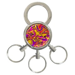 Colorful Boho Swirls Pattern 3-Ring Key Chain