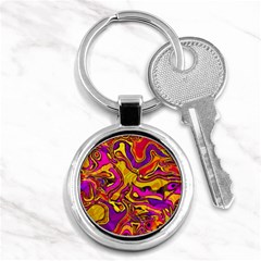 Colorful Boho Swirls Pattern Key Chain (Round)