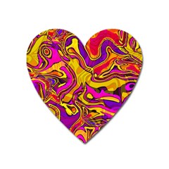 Colorful Boho Swirls Pattern Heart Magnet