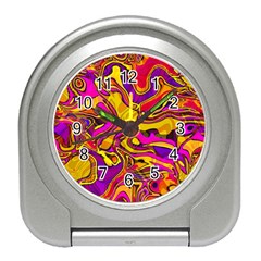 Colorful Boho Swirls Pattern Travel Alarm Clock