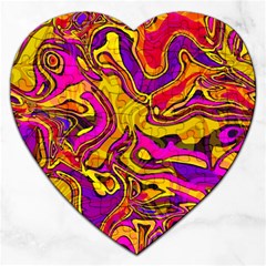 Colorful Boho Swirls Pattern Jigsaw Puzzle (heart) by SpinnyChairDesigns