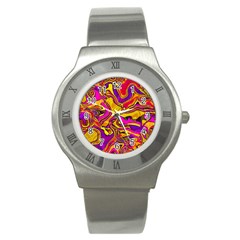 Colorful Boho Swirls Pattern Stainless Steel Watch