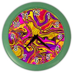 Colorful Boho Swirls Pattern Color Wall Clock