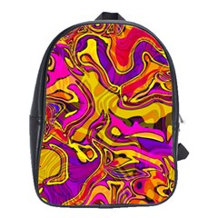 Colorful Boho Swirls Pattern School Bag (large) by SpinnyChairDesigns