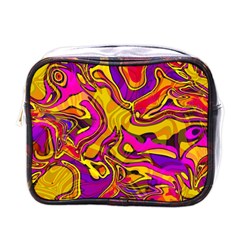 Colorful Boho Swirls Pattern Mini Toiletries Bag (One Side)