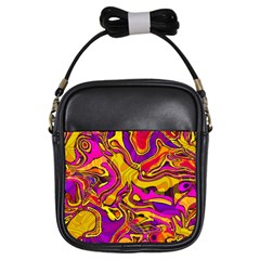 Colorful Boho Swirls Pattern Girls Sling Bag