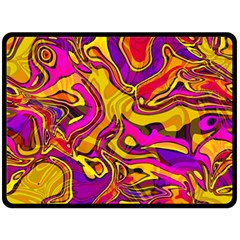 Colorful Boho Swirls Pattern Fleece Blanket (Large) 