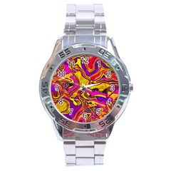 Colorful Boho Swirls Pattern Stainless Steel Analogue Watch