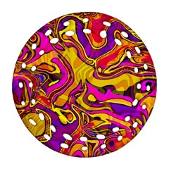 Colorful Boho Swirls Pattern Ornament (Round Filigree)