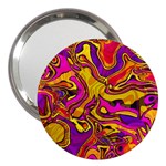 Colorful Boho Swirls Pattern 3  Handbag Mirrors Front