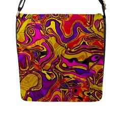 Colorful Boho Swirls Pattern Flap Closure Messenger Bag (L)