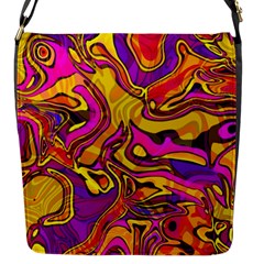 Colorful Boho Swirls Pattern Flap Closure Messenger Bag (s) by SpinnyChairDesigns