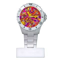 Colorful Boho Swirls Pattern Plastic Nurses Watch