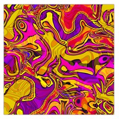 Colorful Boho Swirls Pattern Large Satin Scarf (Square)