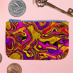 Colorful Boho Swirls Pattern Large Coin Purse by SpinnyChairDesigns