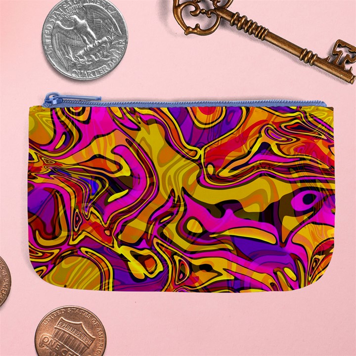 Colorful Boho Swirls Pattern Large Coin Purse