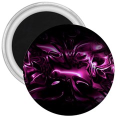 Black Magenta Abstract Art 3  Magnets by SpinnyChairDesigns