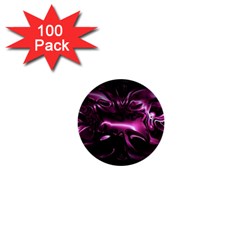 Black Magenta Abstract Art 1  Mini Buttons (100 Pack)  by SpinnyChairDesigns