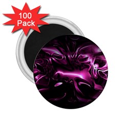 Black Magenta Abstract Art 2 25  Magnets (100 Pack)  by SpinnyChairDesigns