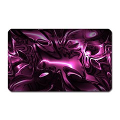 Black Magenta Abstract Art Magnet (rectangular) by SpinnyChairDesigns