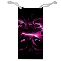 Black Magenta Abstract Art Jewelry Bag by SpinnyChairDesigns