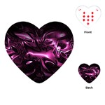 Black Magenta Abstract Art Playing Cards Single Design (Heart) Front