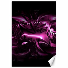 Black Magenta Abstract Art Canvas 20  X 30  by SpinnyChairDesigns