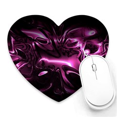 Black Magenta Abstract Art Heart Mousepads by SpinnyChairDesigns