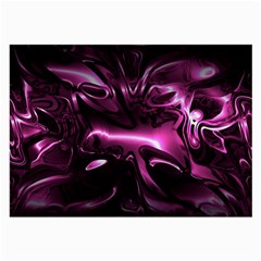 Black Magenta Abstract Art Large Glasses Cloth (2 Sides) by SpinnyChairDesigns