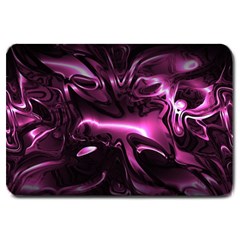 Black Magenta Abstract Art Large Doormat  by SpinnyChairDesigns