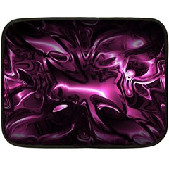 Black Magenta Abstract Art Fleece Blanket (mini) by SpinnyChairDesigns