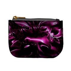 Black Magenta Abstract Art Mini Coin Purse by SpinnyChairDesigns